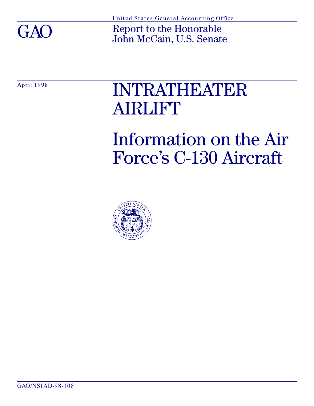 Information on the Air Force's C-130 Aircraft