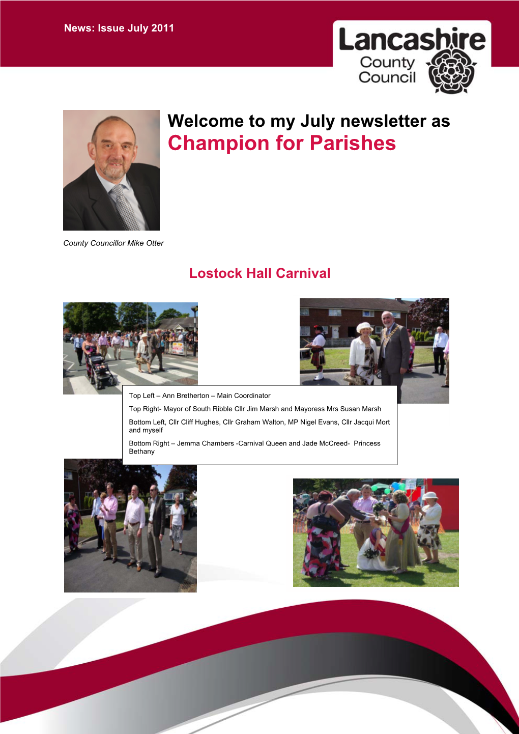 My July Newsletter As Champion for Parishes