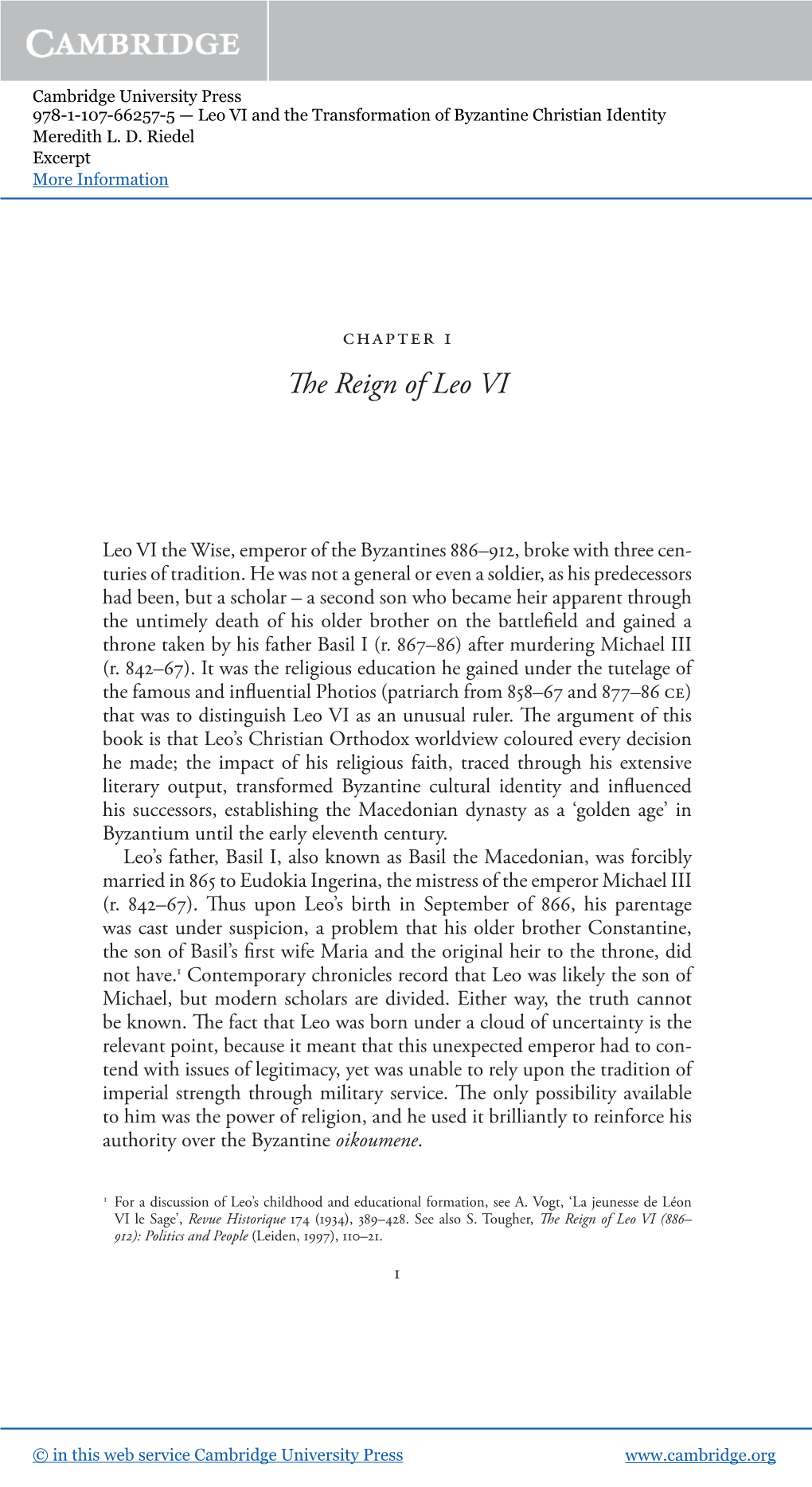 The Reign of Leo VI