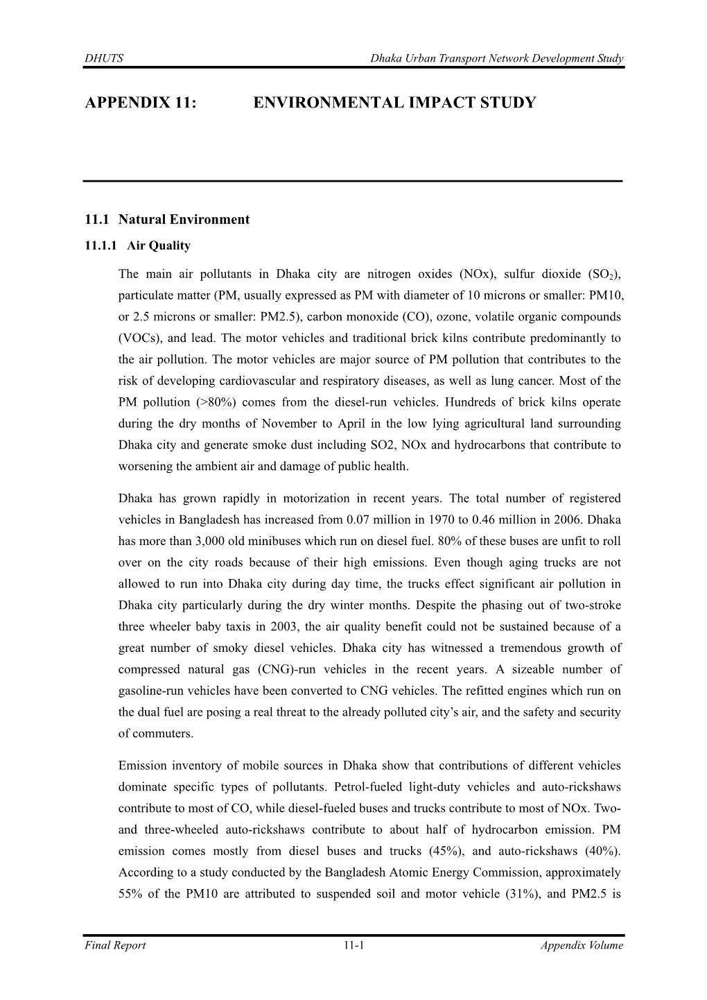 Appendix 11: Environmental Impact Study