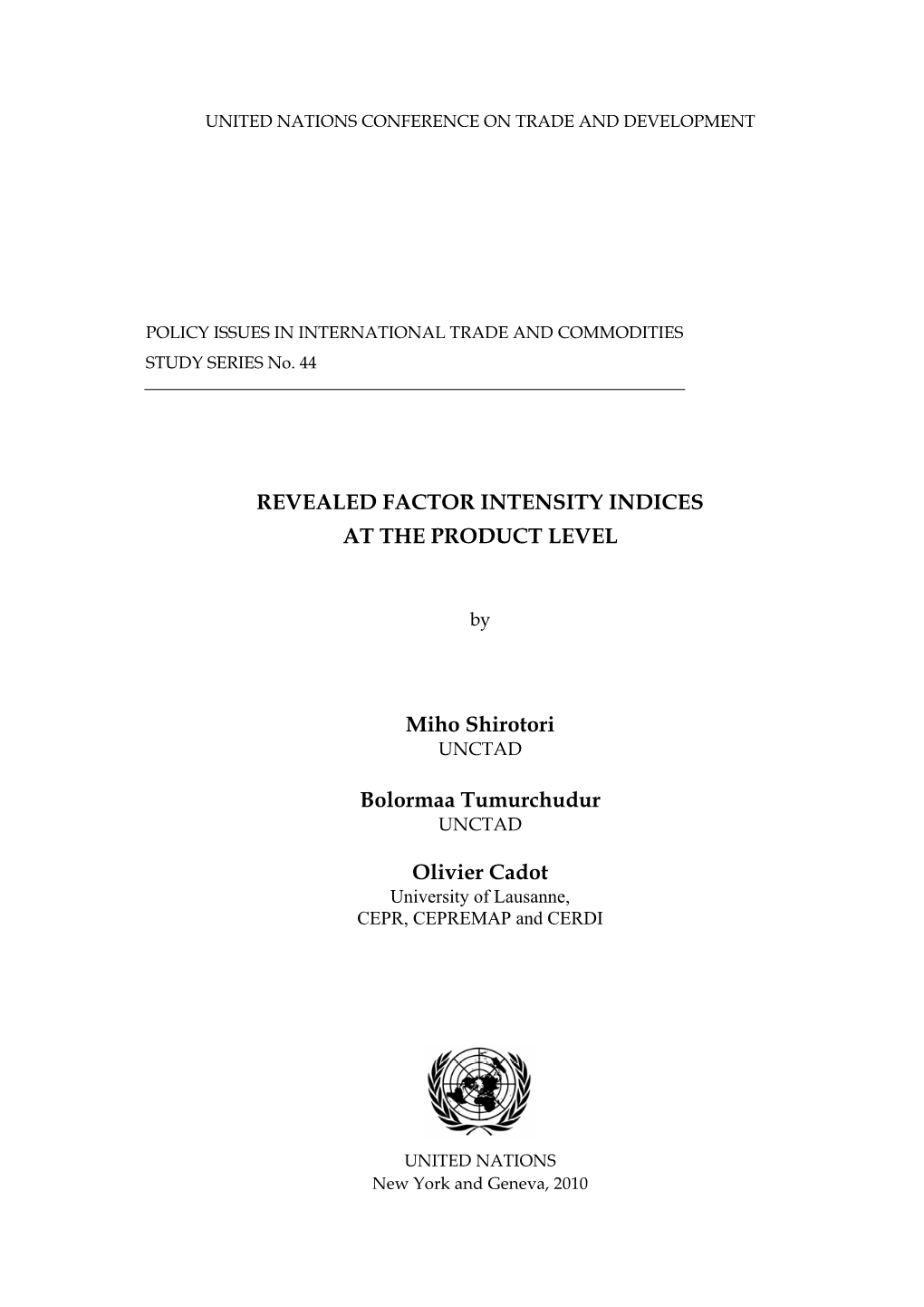 Revealed Factor Intensity Index