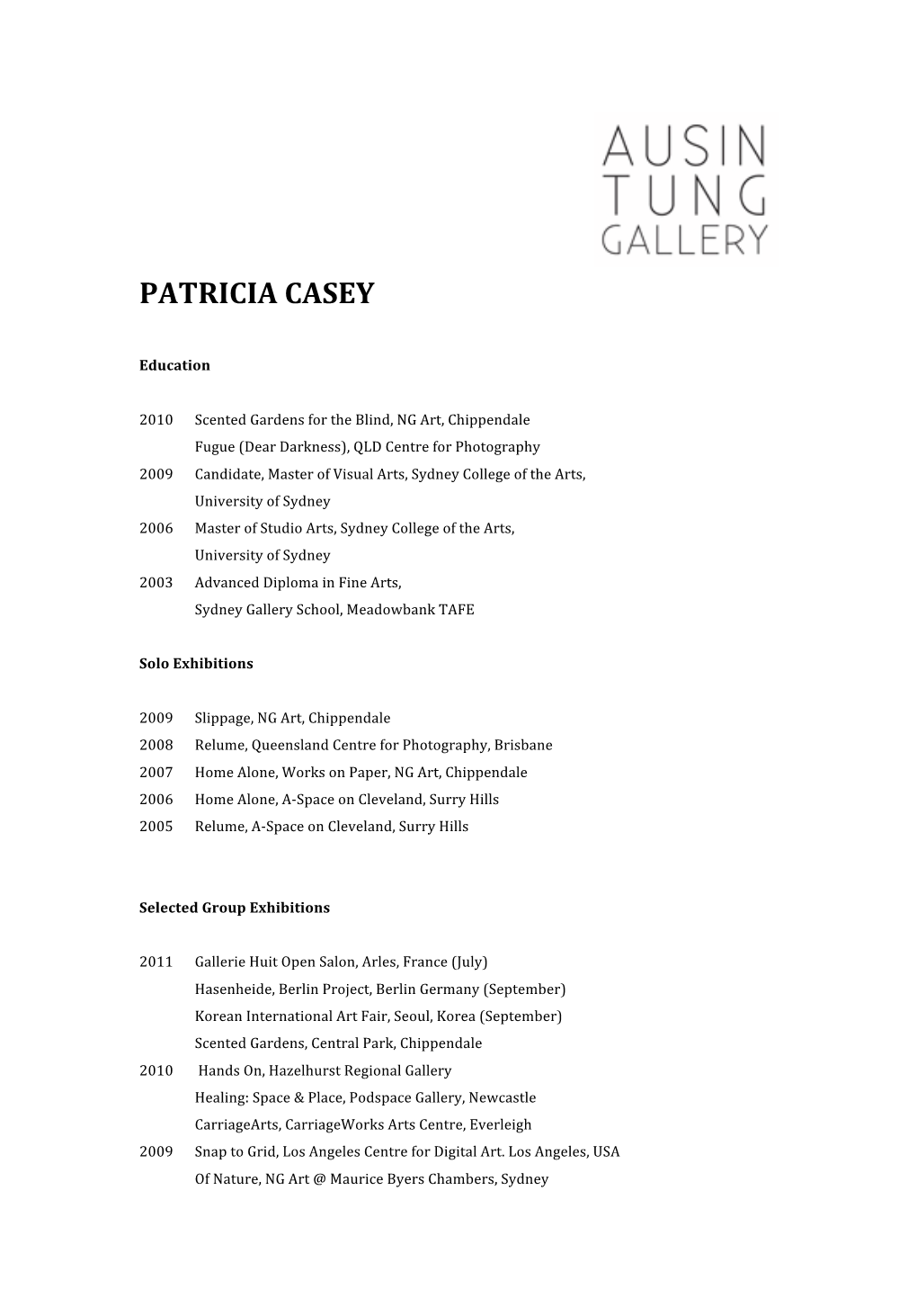 Patricia Casey CV