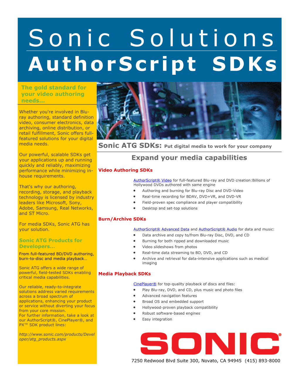 Sonic Solutions Authorscript Sdks