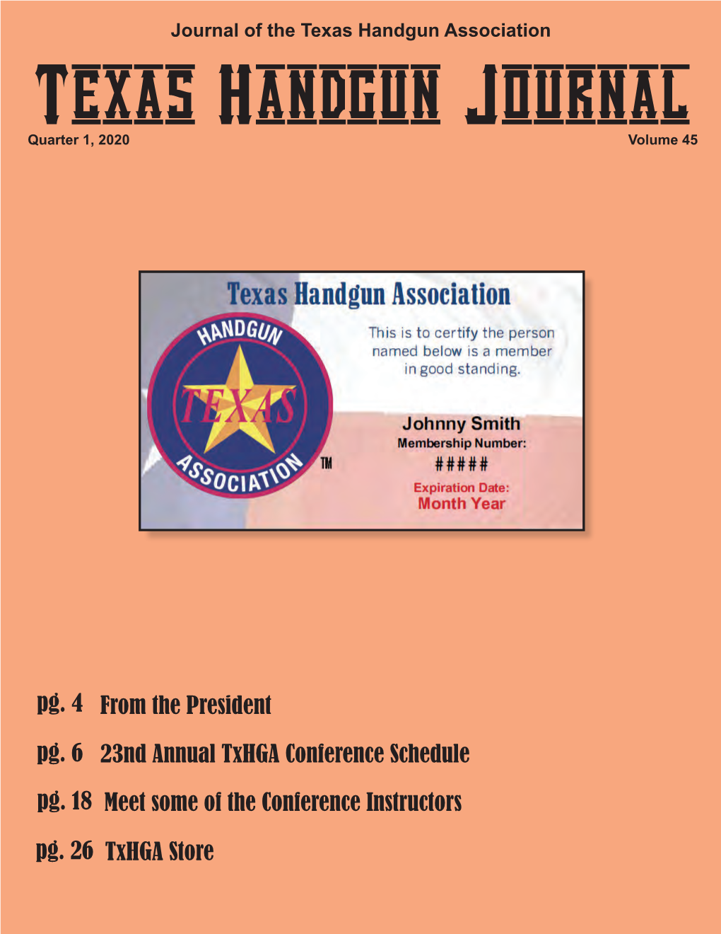Texas Handgun Journal Quarter 1, 2020 Volume 45
