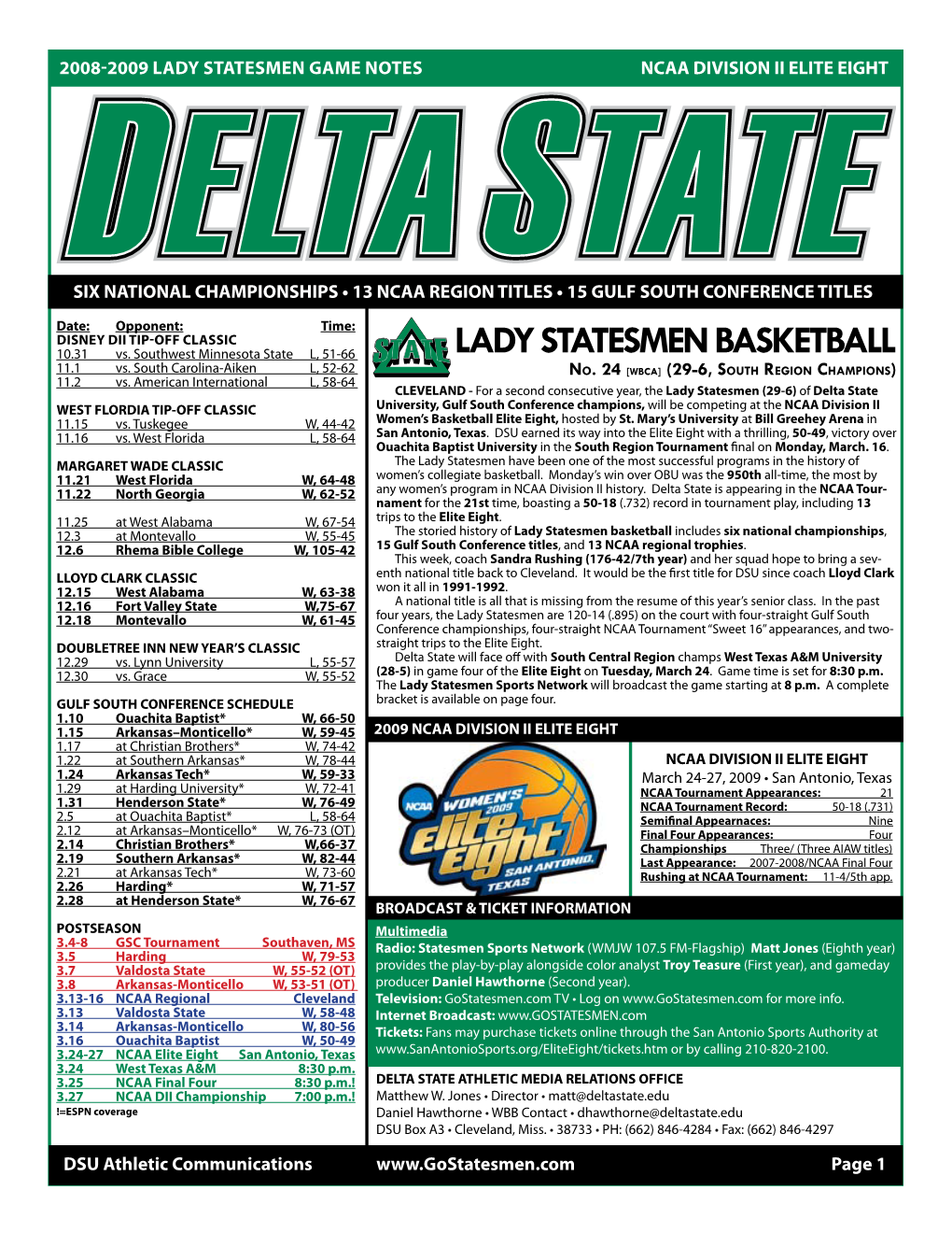 LADY STATESMEN BASKETBALL 11.1 Vs