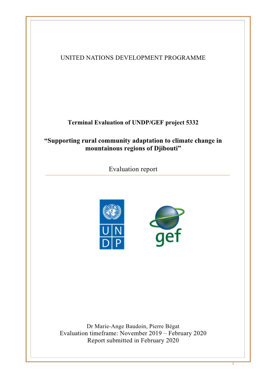“Supporting Rural Community Adaptation to Climate Change in Mountainous Regions of Djibouti”