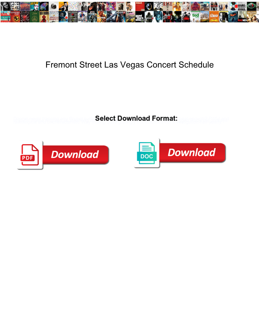 Fremont Street Las Vegas Concert Schedule