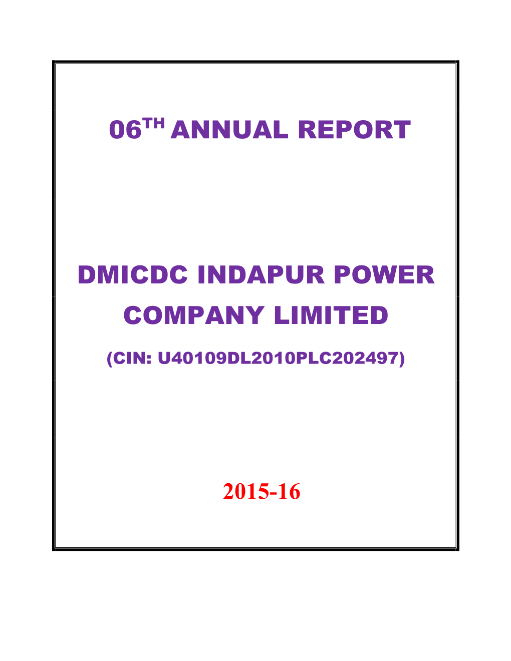 Dmicdc Indapur Power Company Limited