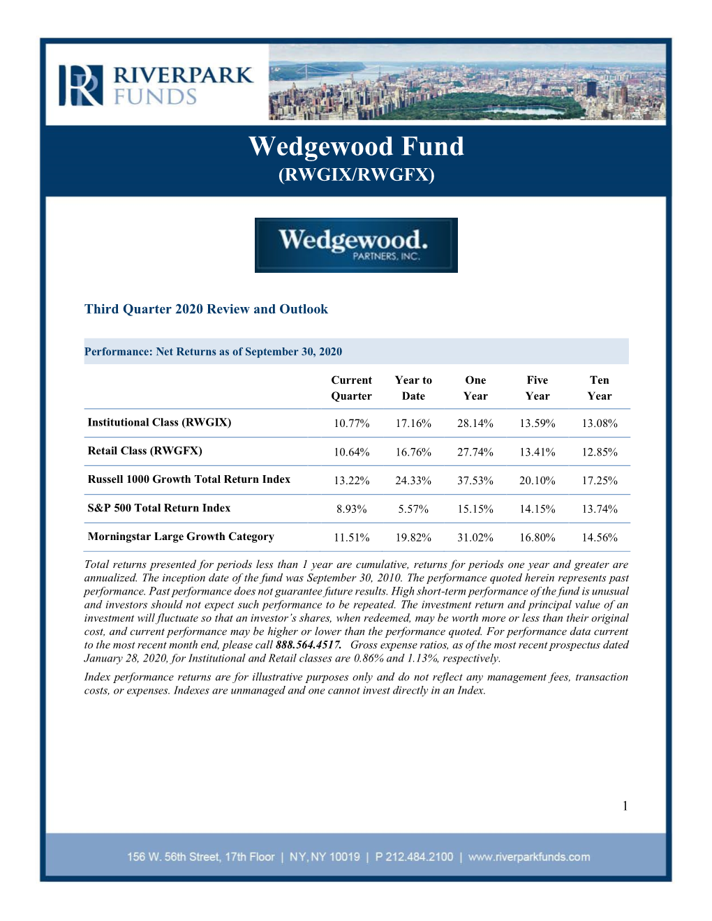 Wedgewood Fund (RWGIX/RWGFX)