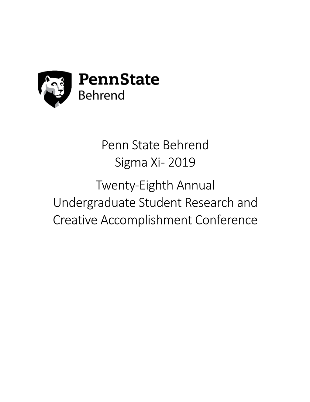 2019 Twenty-Eighth Annual Undergraduate Student Research