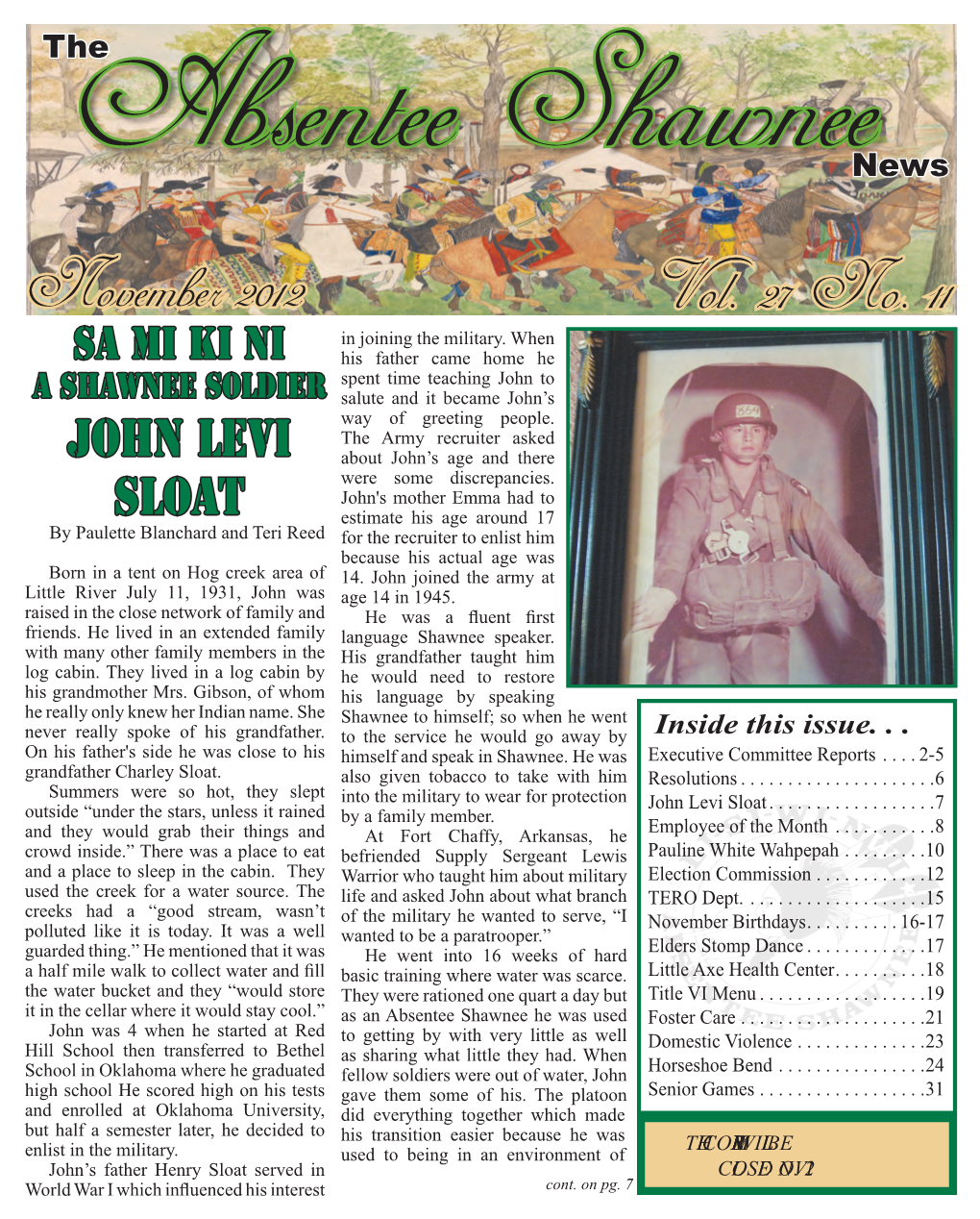 November 2012 Vol. 27 No. 11 in Joining the Military