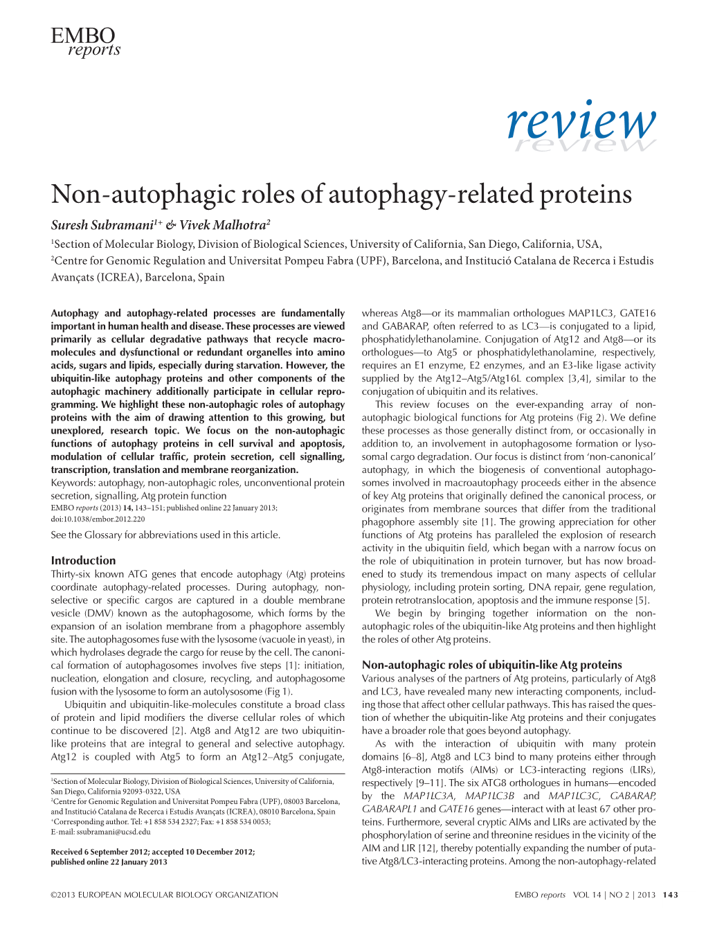 Non-Autophagic Roles of Autophagy-Related Proteins