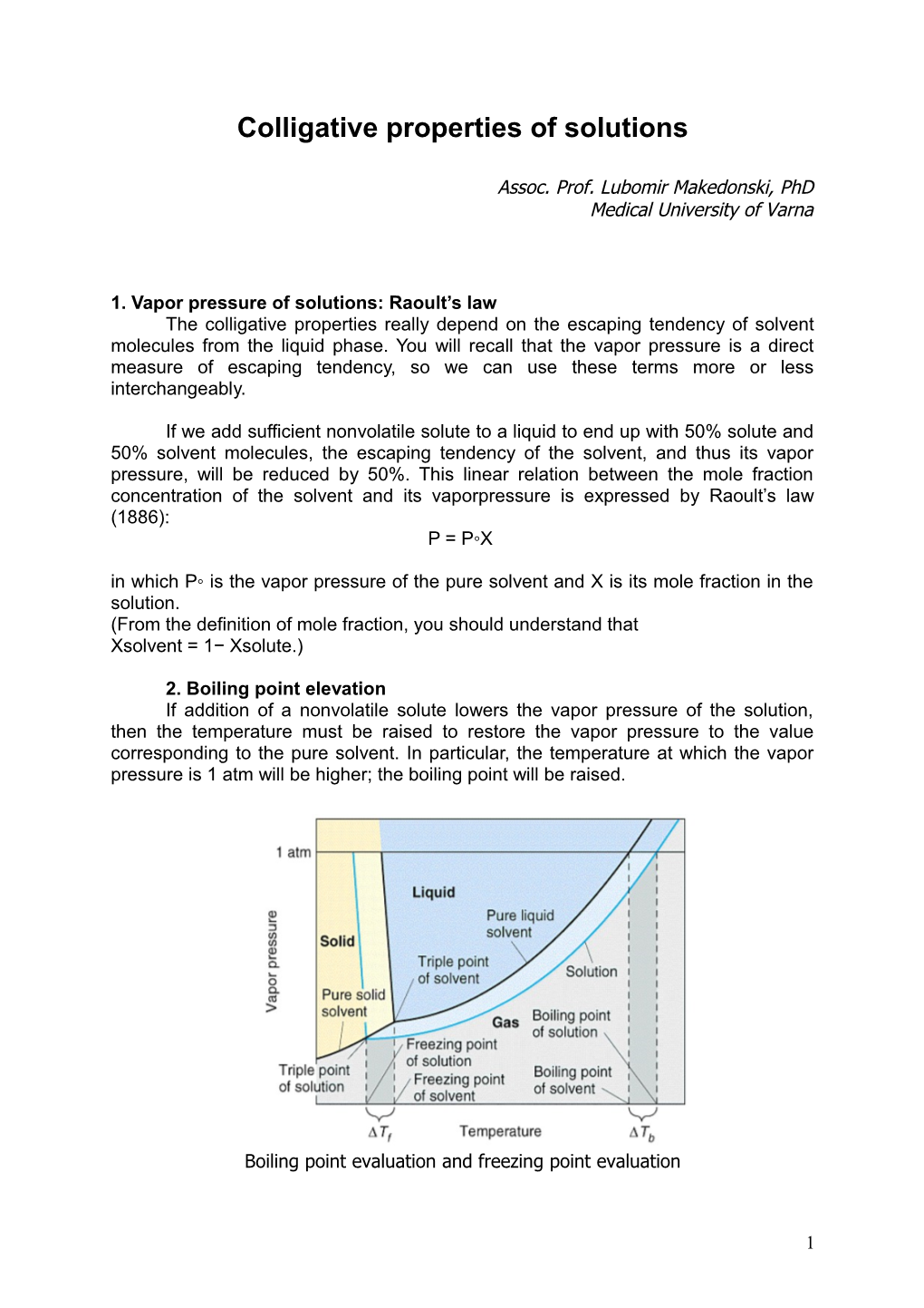 Colligative Properties of Solutions