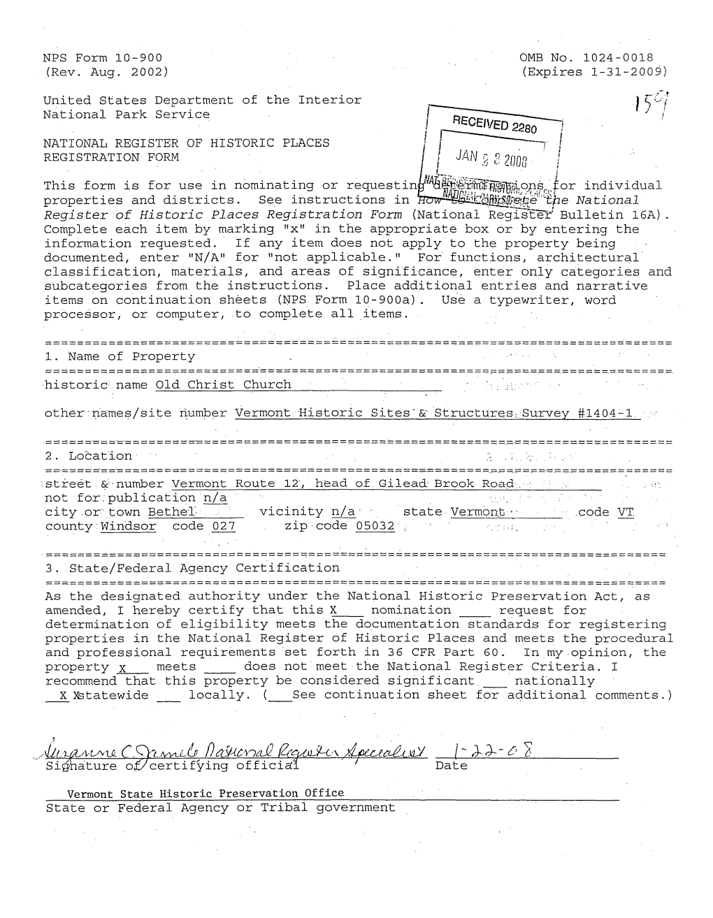 National Register of Historic Places Registration Form