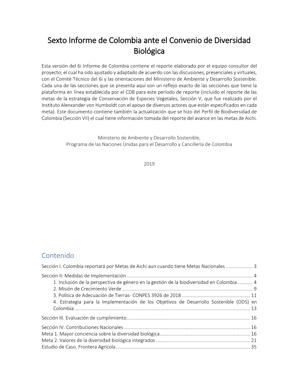 Colombia Ante El Convenio De Diversidad Biológica