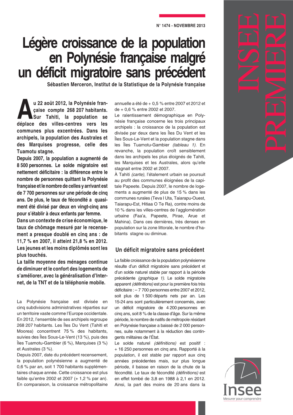 Légère Croissance De La Population En Polynésie Française Malgré