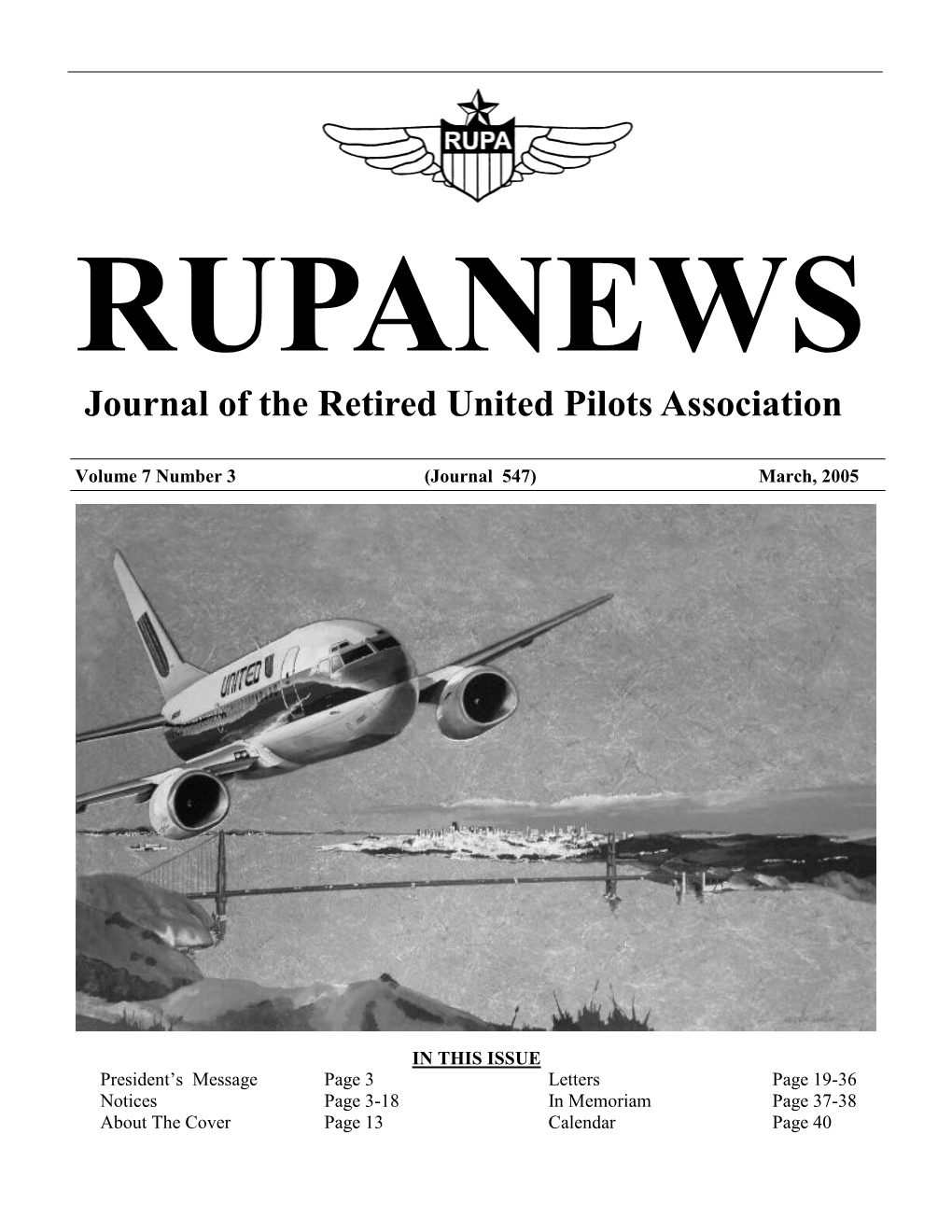 Journal of the Retired United Pilots Association