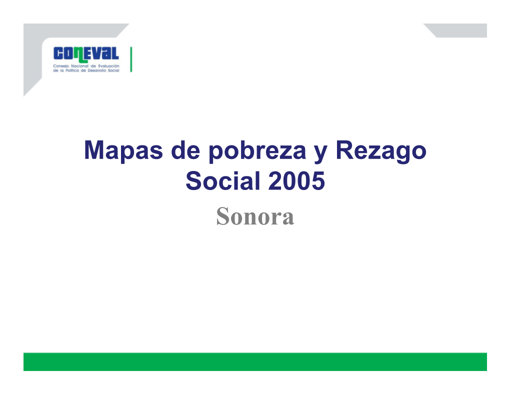 Mapas De Pobreza Y Rezago Social 2005 Sonora Índice