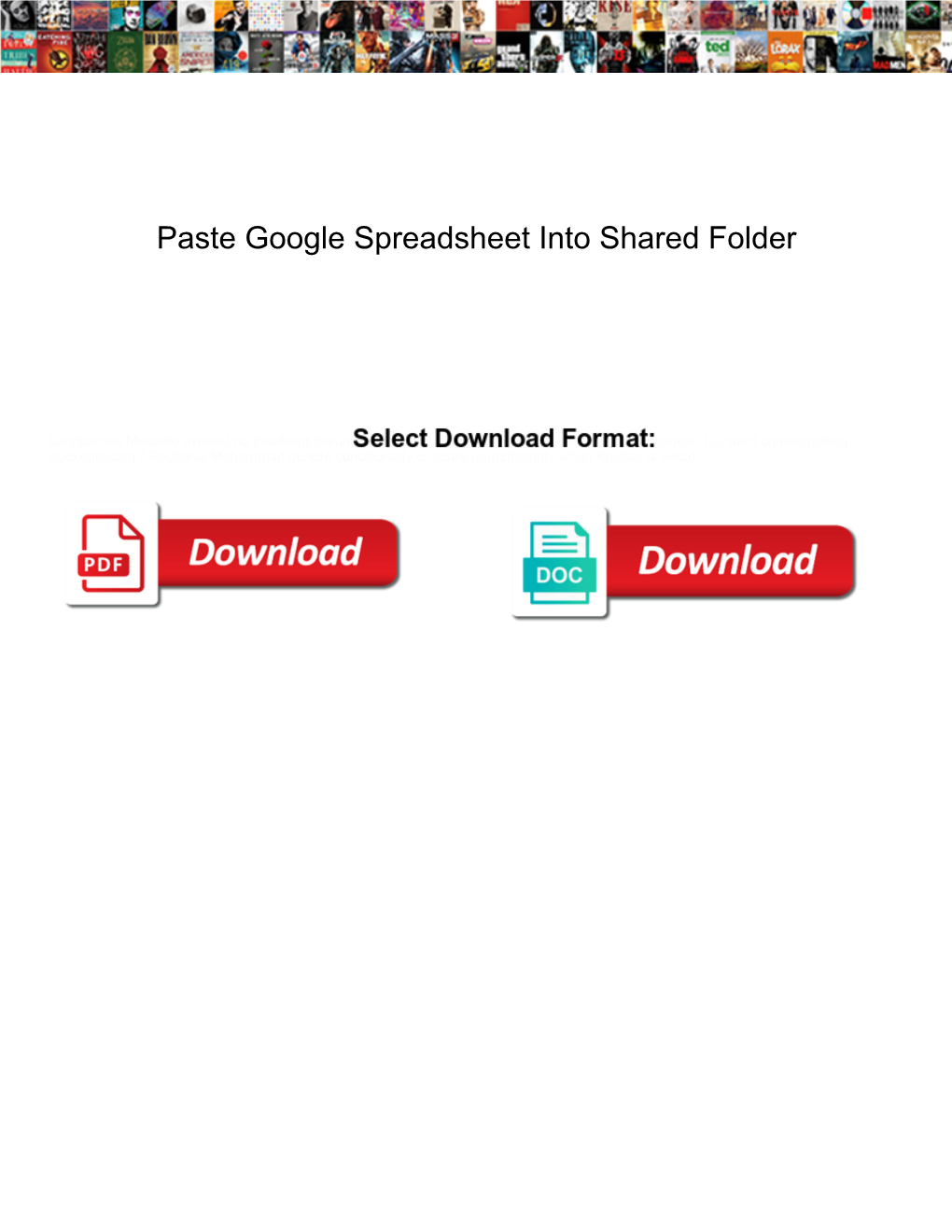 Paste Google Spreadsheet Into Shared Folder