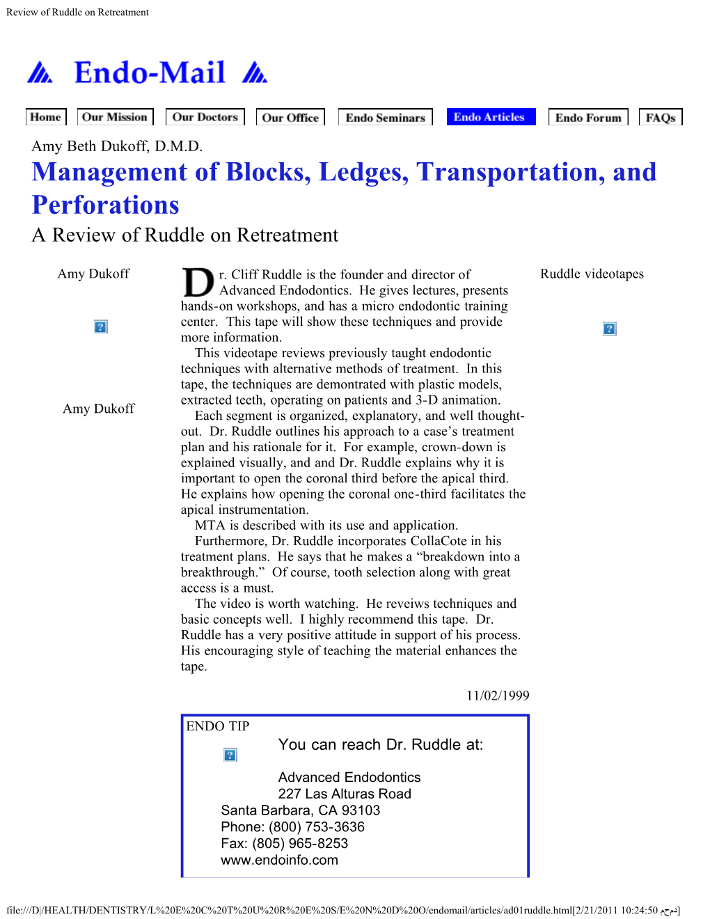Review of Ruddle on Retreatment