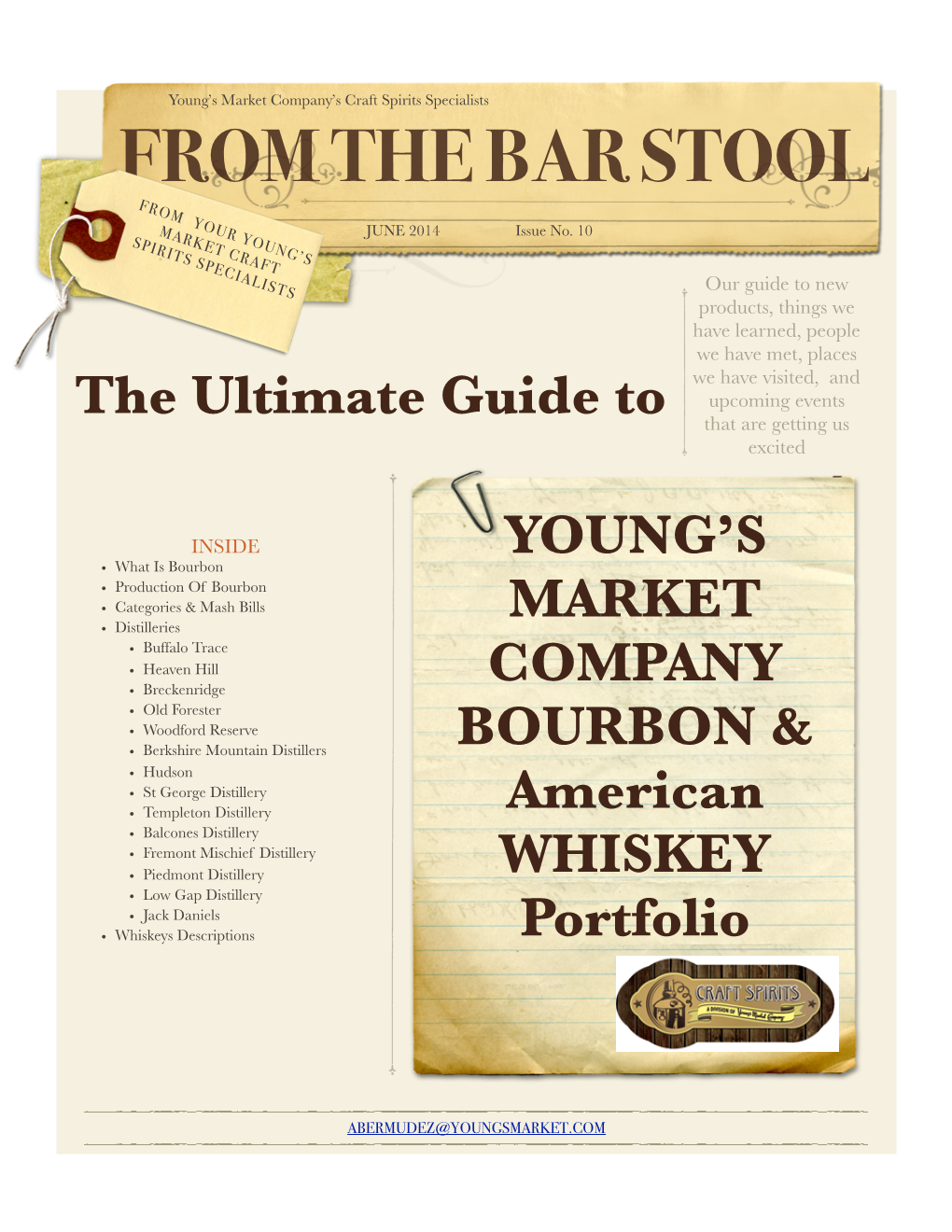 Craft Spirits Newsletter Spring 2014- Bourbon