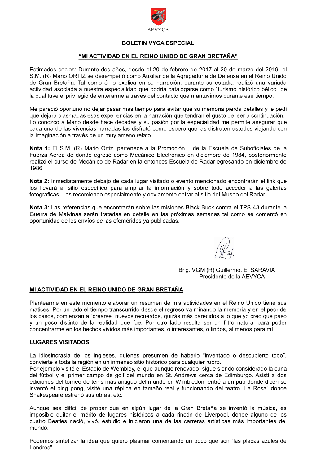 Boletin Vyca Especial “Mi Actividad En El Reino Unido