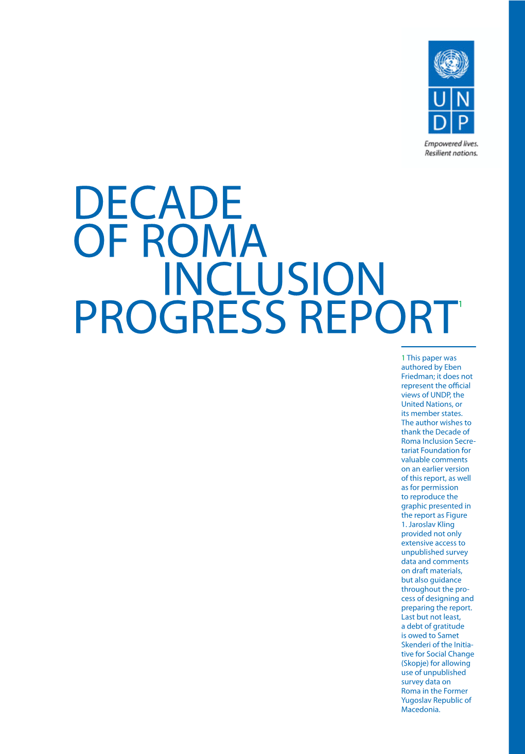 Decade of Roma Inclusion: Progress Report