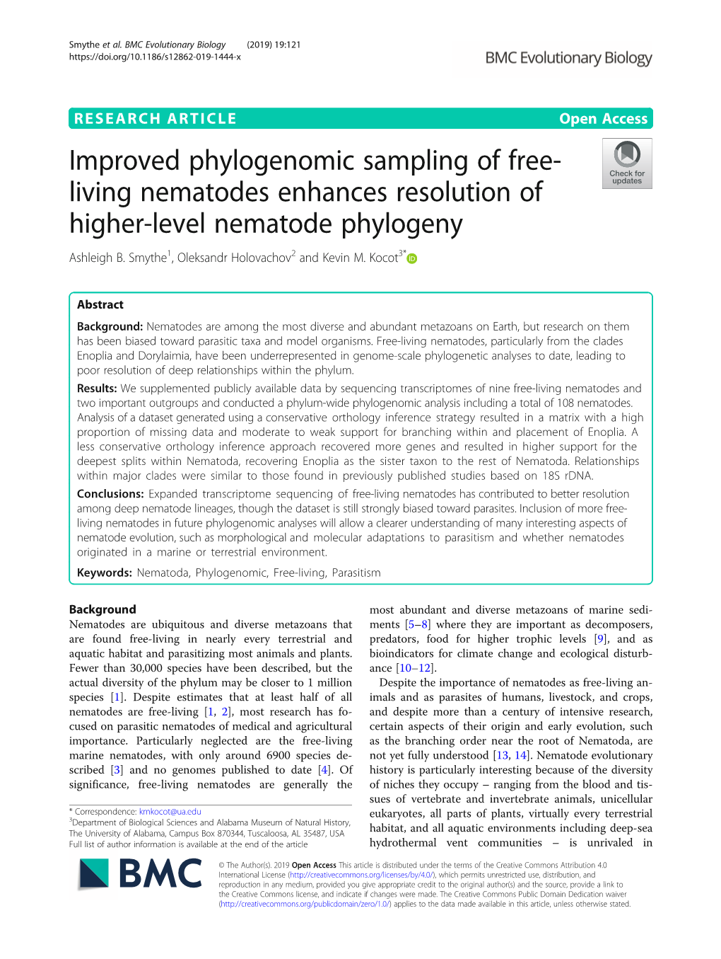 Improved Phylogenomic Sampling of Free-Living Nematodes Enhances