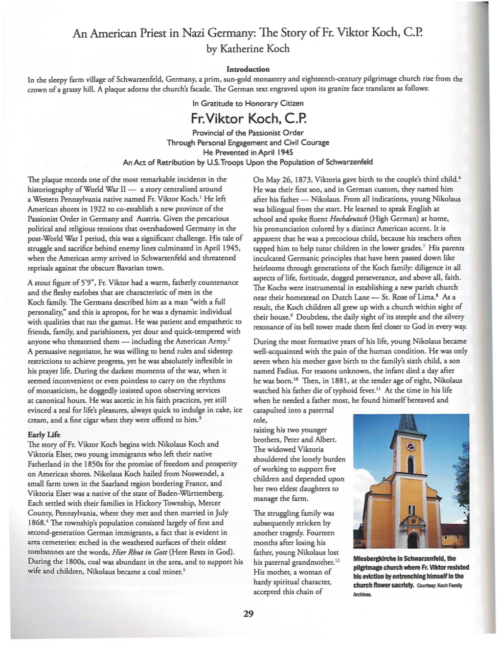 An American Priest in Nazi Germany: the Story of Fr. Viktor Koch, C.P. by Katherine Koch