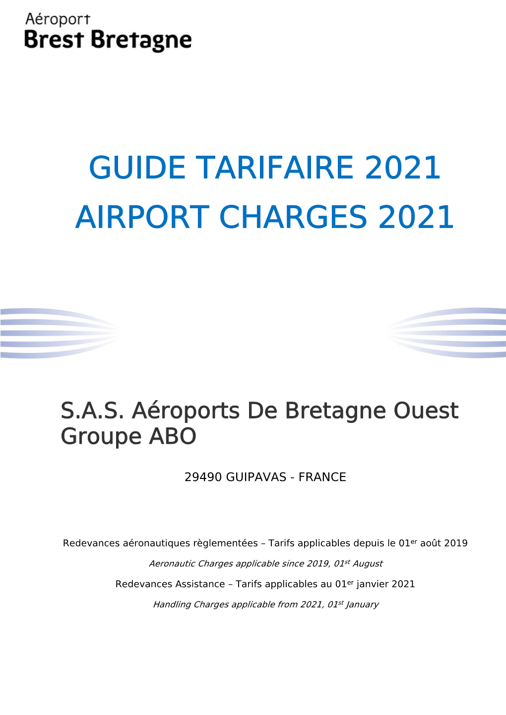 Guide Tarifaire 2021 Airport Charges 2021