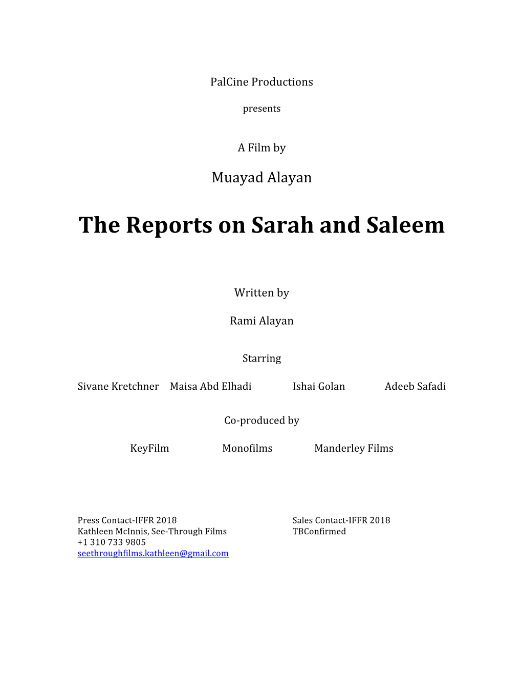 The Reports on Sarah and Saleem