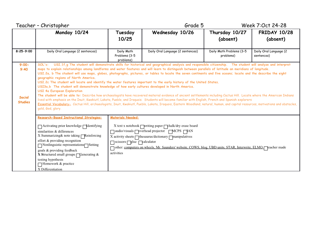 Garlow Lesson Plans