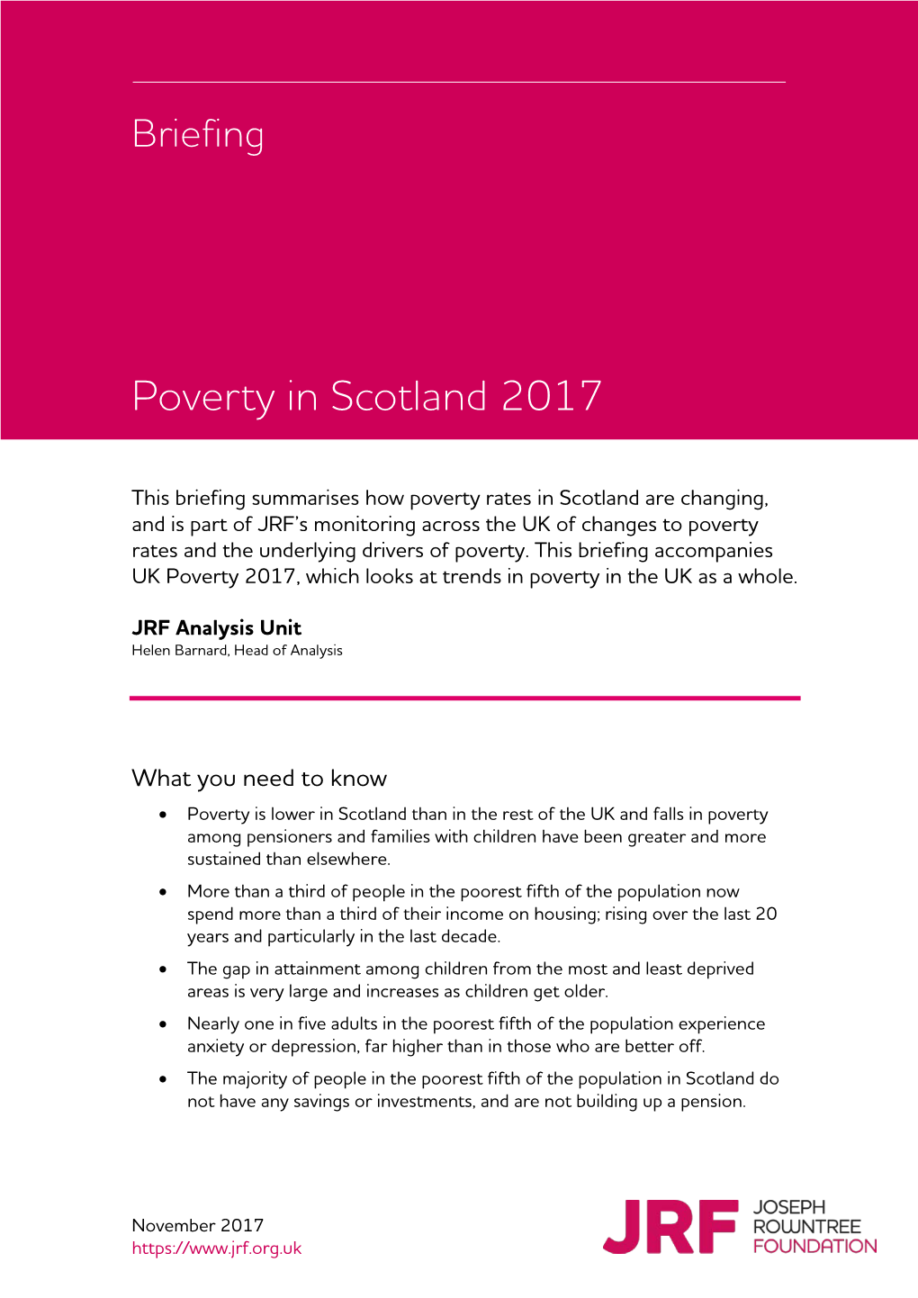Poverty in Scotland 2017