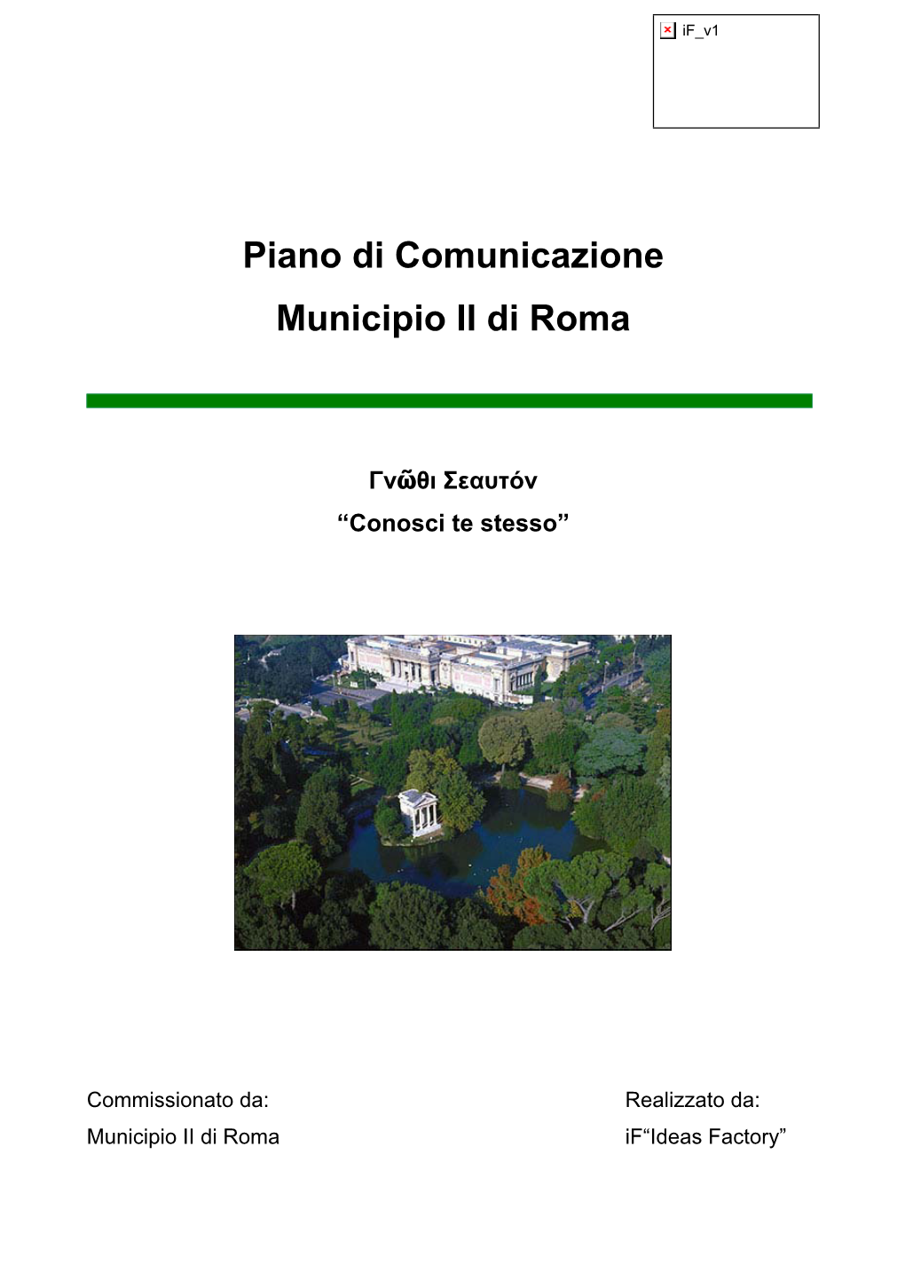 Piano Di Comunicazione Municipio II Di Roma