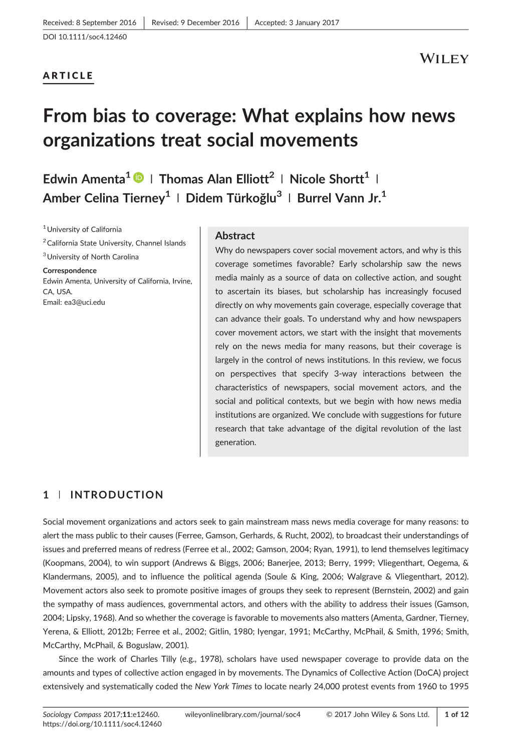 From Bias to Coverage: What Explains How News Organizations Treat Social Movements