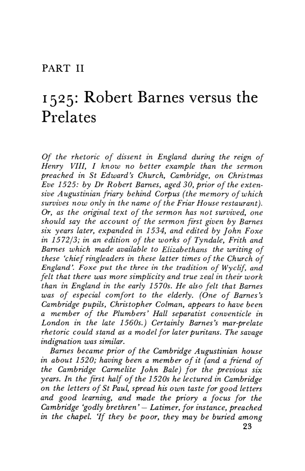 1525: Robert Barnes Versus the Prelates