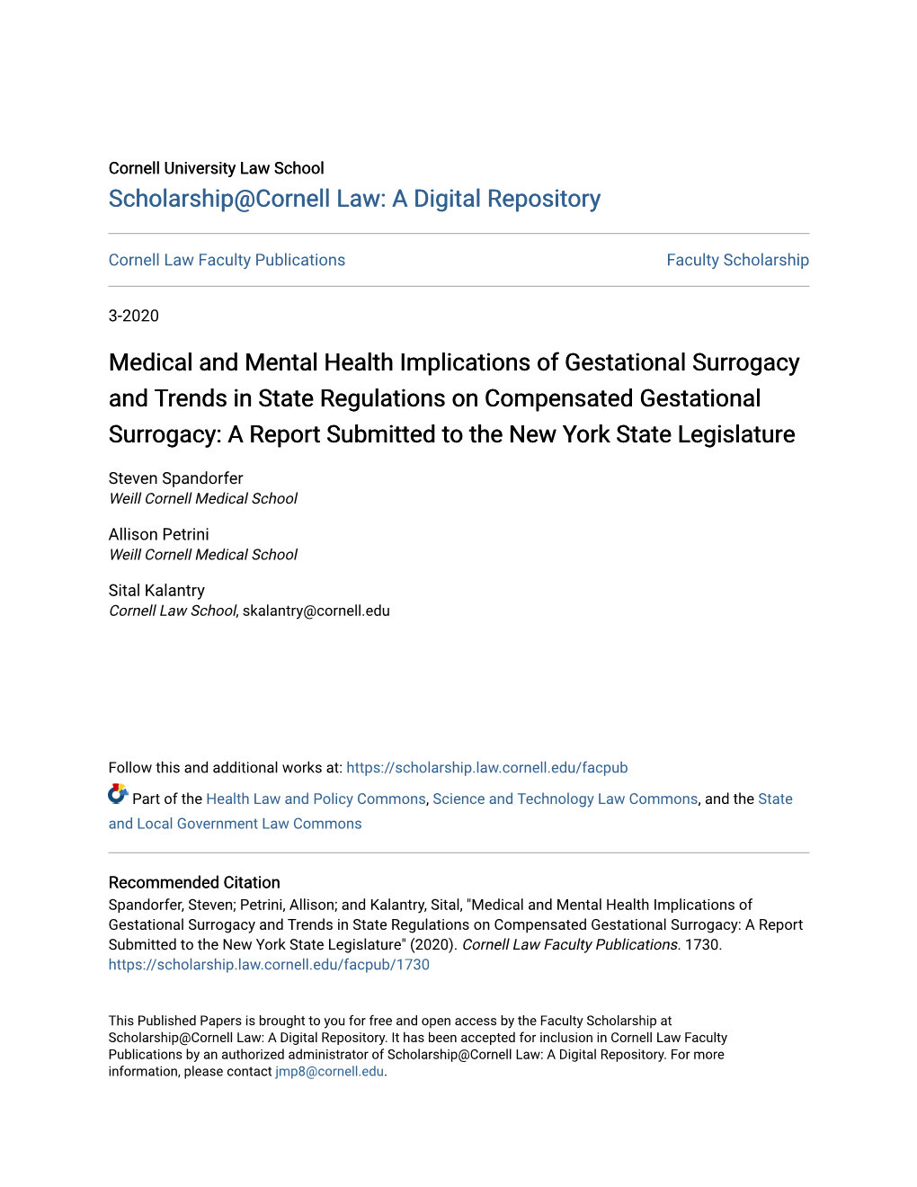 Medical and Mental Health Implications of Gestational