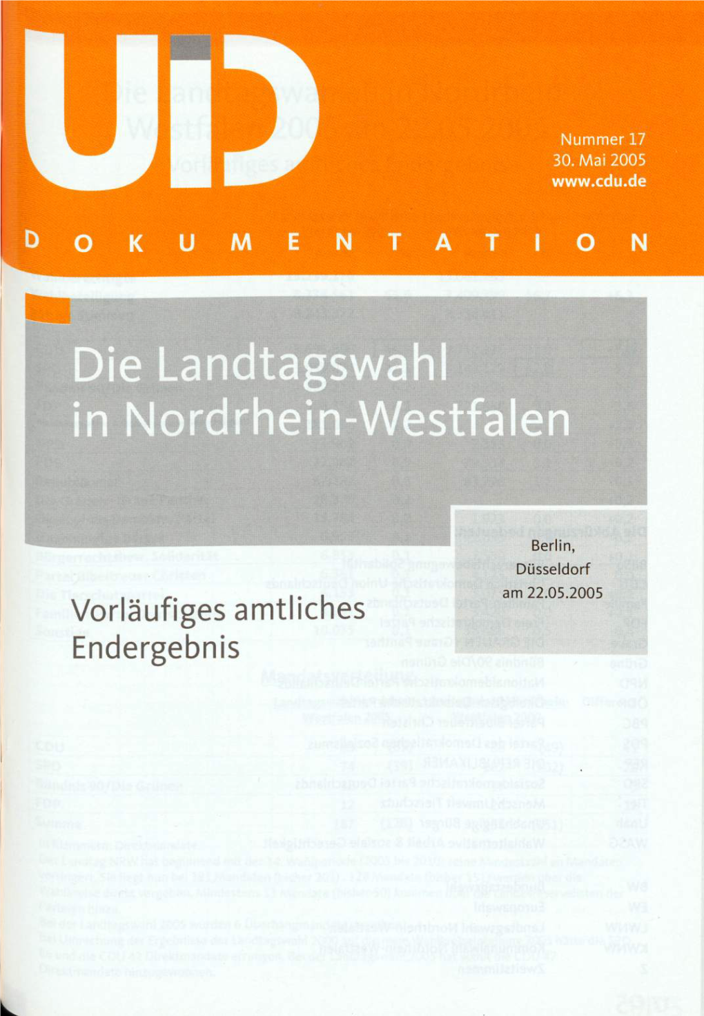 UID 2005 Nr. 17 Beilage: Dokumentation, Union in Deutschland