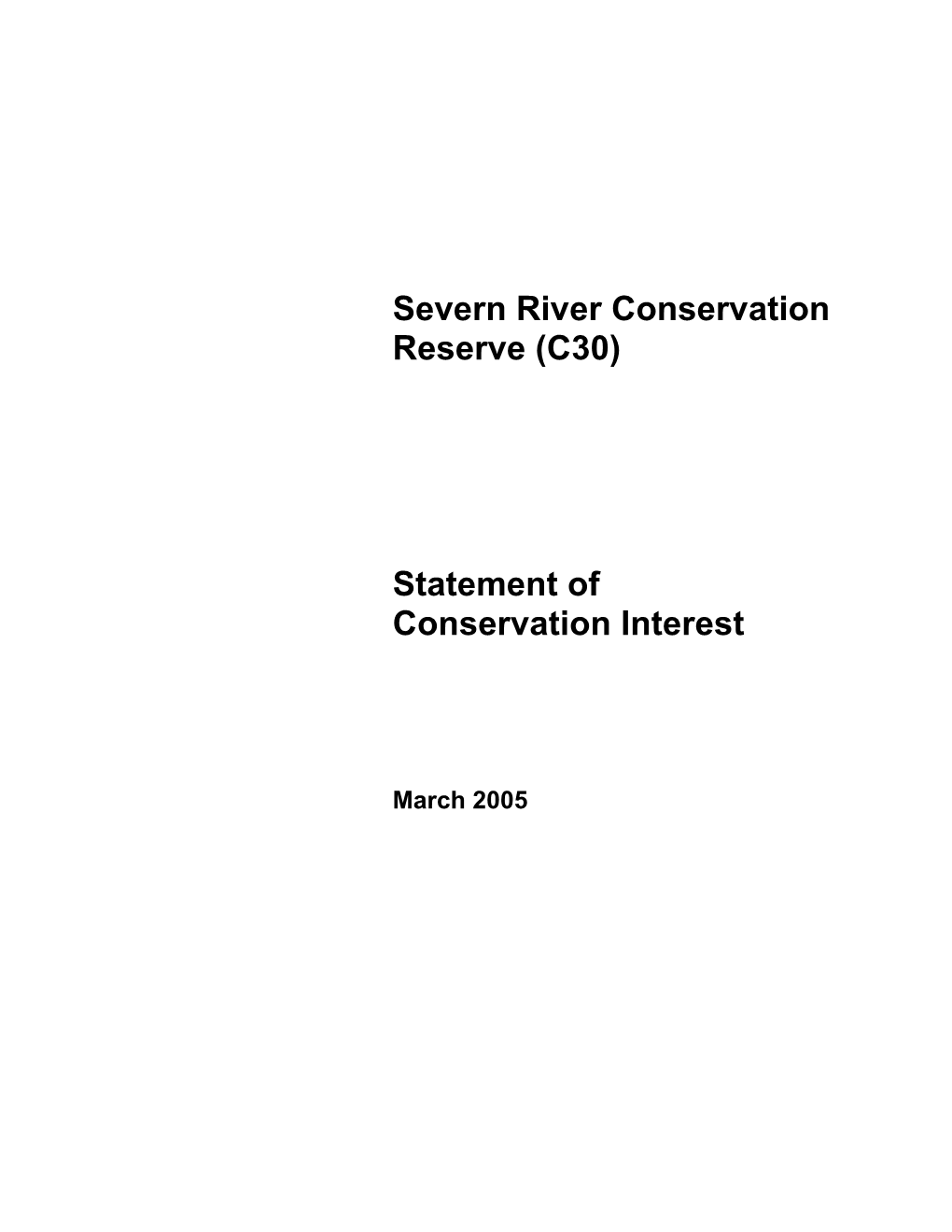 Severn River Conservation Reserve (C30)