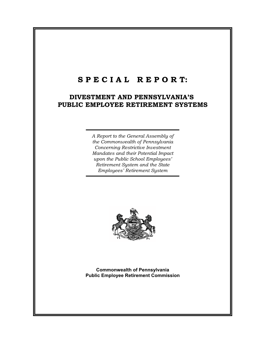 Divestment and Pennsylvania's Public Employee Retirement System