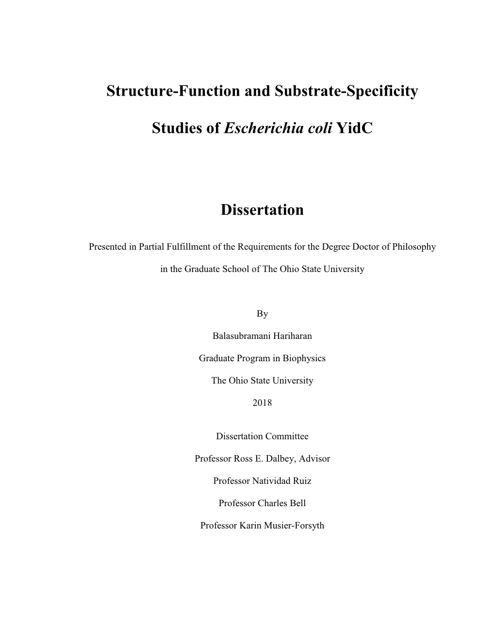 Structure-Function and Substrate-Specificity Studies Of