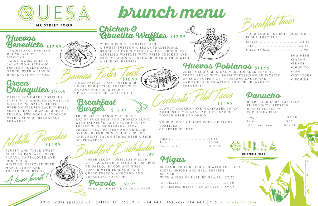 Brunch Menu Quesa