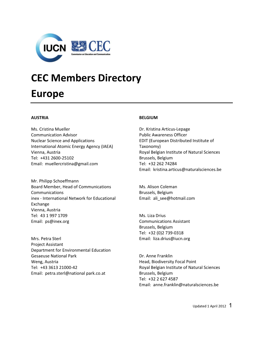 CEC Members Directory Europe