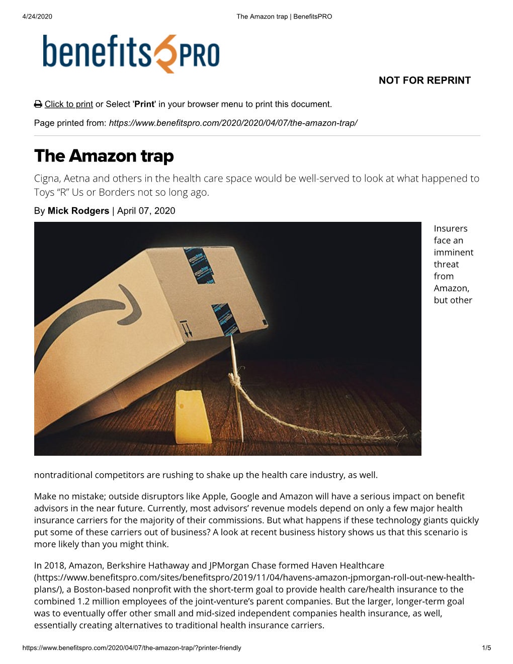 The Amazon Trap | Benefitspro