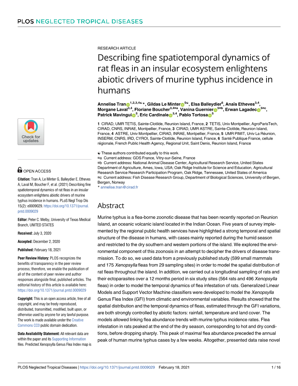 Describing Fine Spatiotemporal Dynamics of Rat Fleas in an Insular Ecosystem Enlightens Abiotic Drivers of Murine Typhus Incidence in Humans