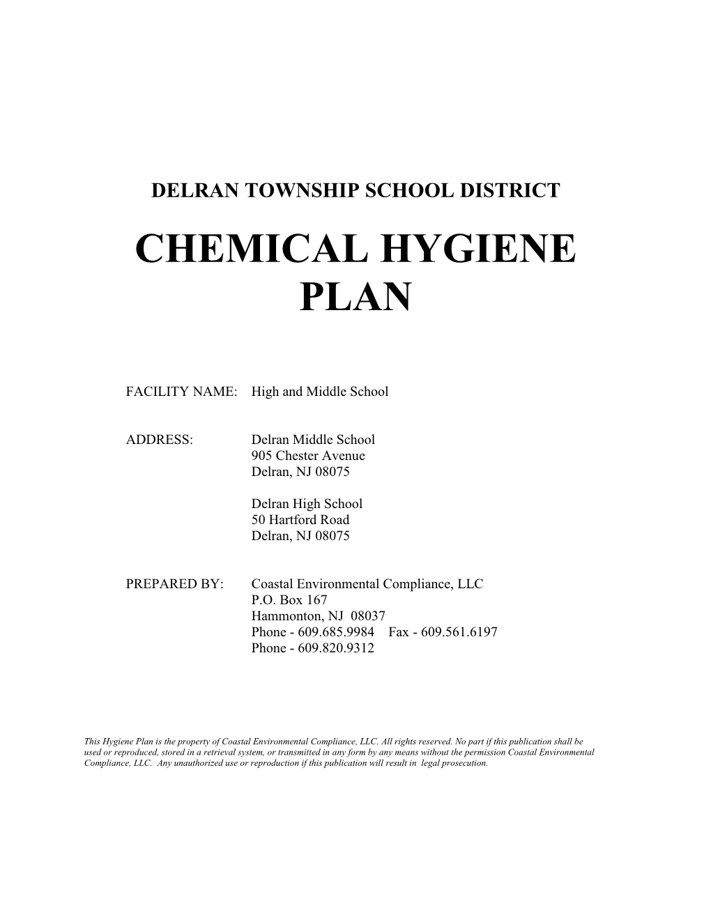 Chemical Hygiene Plan