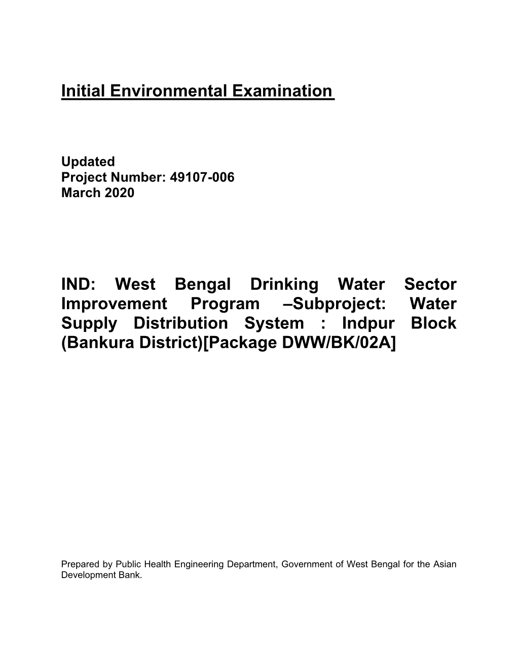 Initial Environmental Examination