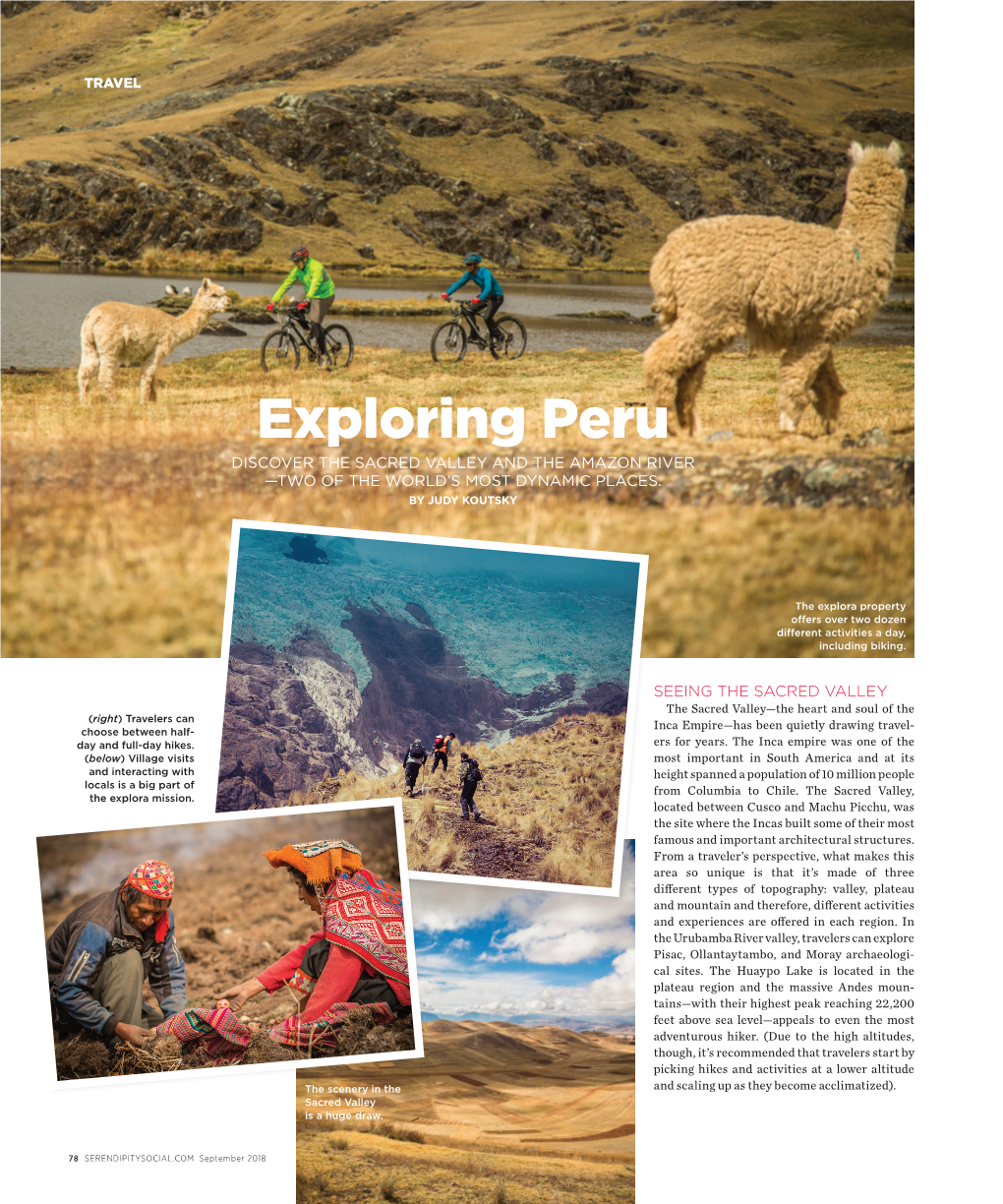 Exploring Peru DISCOVER the SACRED VALLEY and the AMAZON RIVER —TWO of the WORLD’S MOST DYNAMIC PLACES