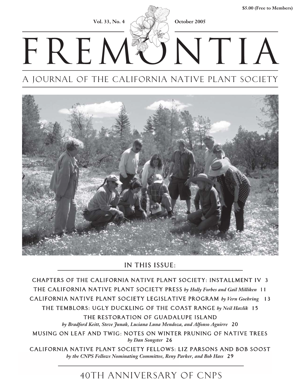 Vol. 33, No. 4 October 2005 FREMONTIA