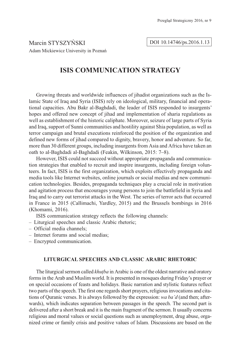 Isis Communication Strategy